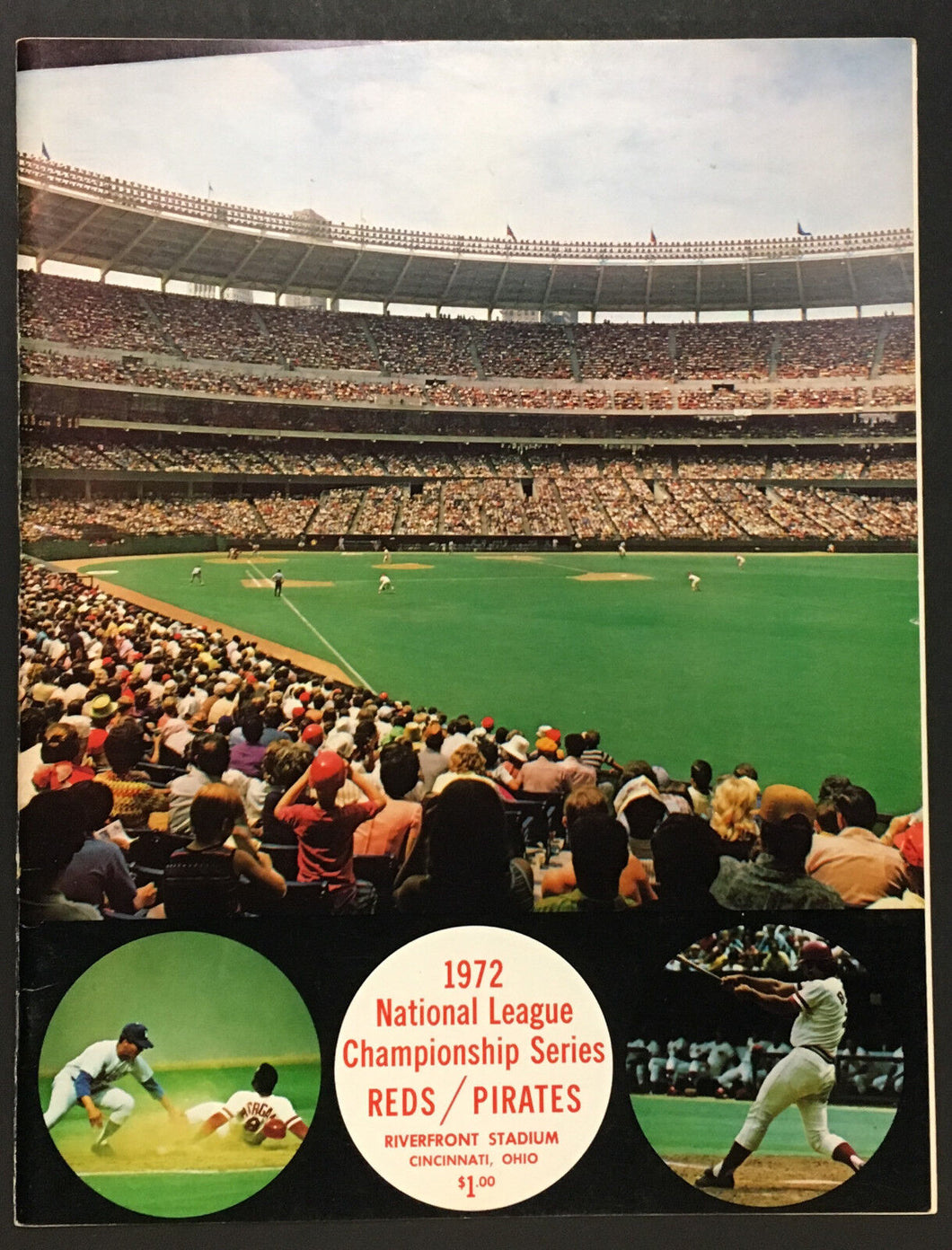 1972 National League Championship Baseball Program MLB Reds vs Pirates Clemente