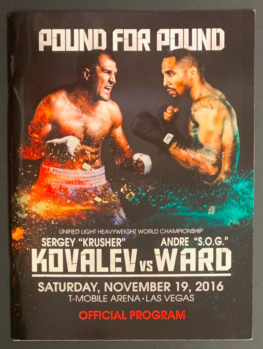 2016 Kovalev vs Ward Title Fight Program T-Mobile Arena Las Vegas Boxing