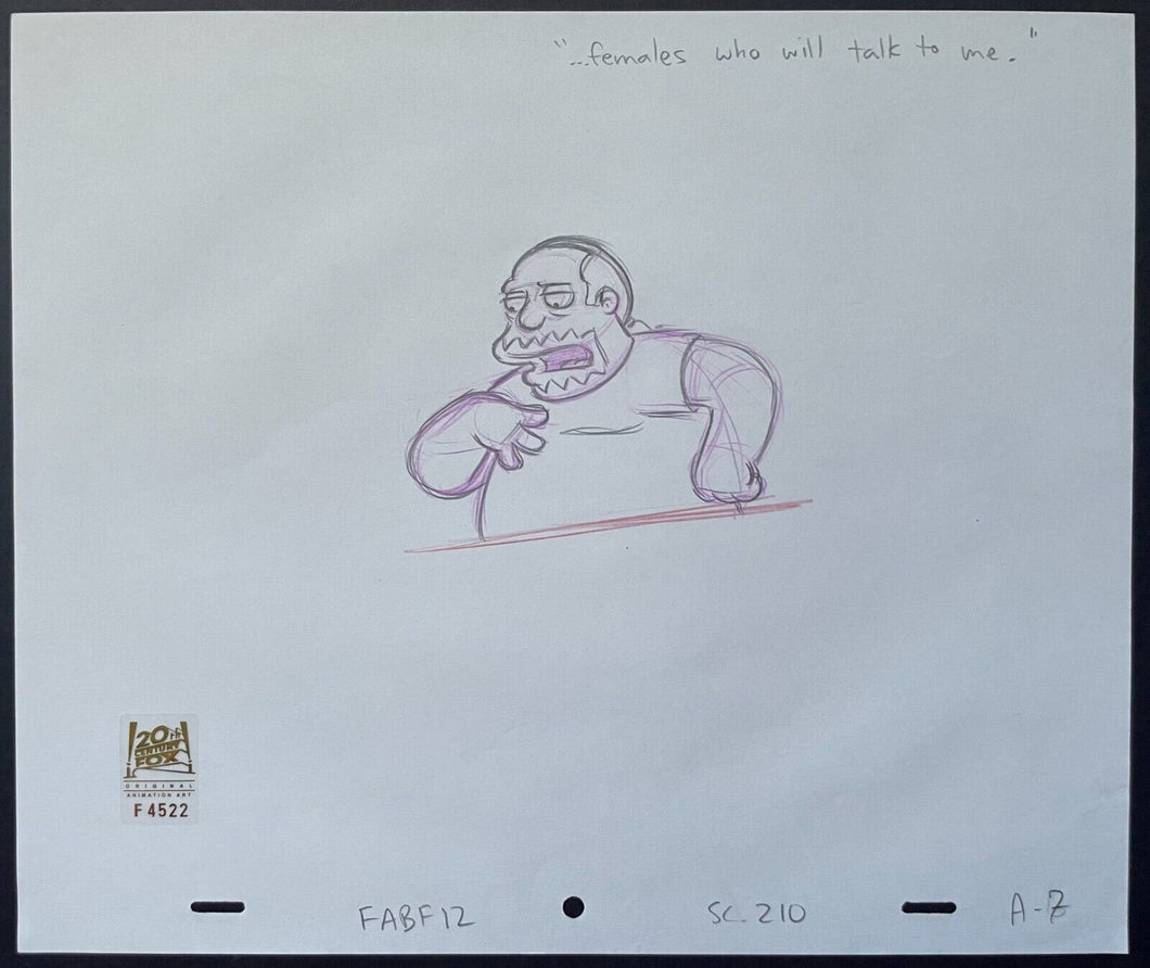 Original The Simpsons Production Art Comic Book Guy 