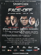 Tennis Poster Signed x4 Serena Williams + Radawanska + Roddick + Raonic  JSA