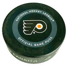 Load image into Gallery viewer, 2020 Flyers Game Used Playoff Puck Thermochromic Coating Color Changing NHL
