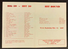 Load image into Gallery viewer, 1969 WDLP Hit 30 Radio Survey Chart The Big Boss In Bay County Florida Panama
