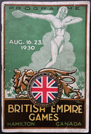 1930 1st British Empire Games Program Commonwealth Hamilton Tigers Vintage