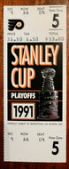 1991 Stanley Cup Playoffs Ticket Home Game 5 NHL Hockey Philadelphia Flyers