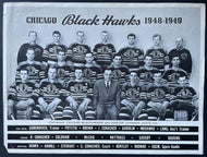 1948-49 Chicago Blackhawks Promo Team Photo Nestor Johnson Skate Co NHL Hockey