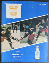 Load image into Gallery viewer, 1970 Madison Square Garden Stanley Cup Playoffs Program Rangers vs Boston Bruins
