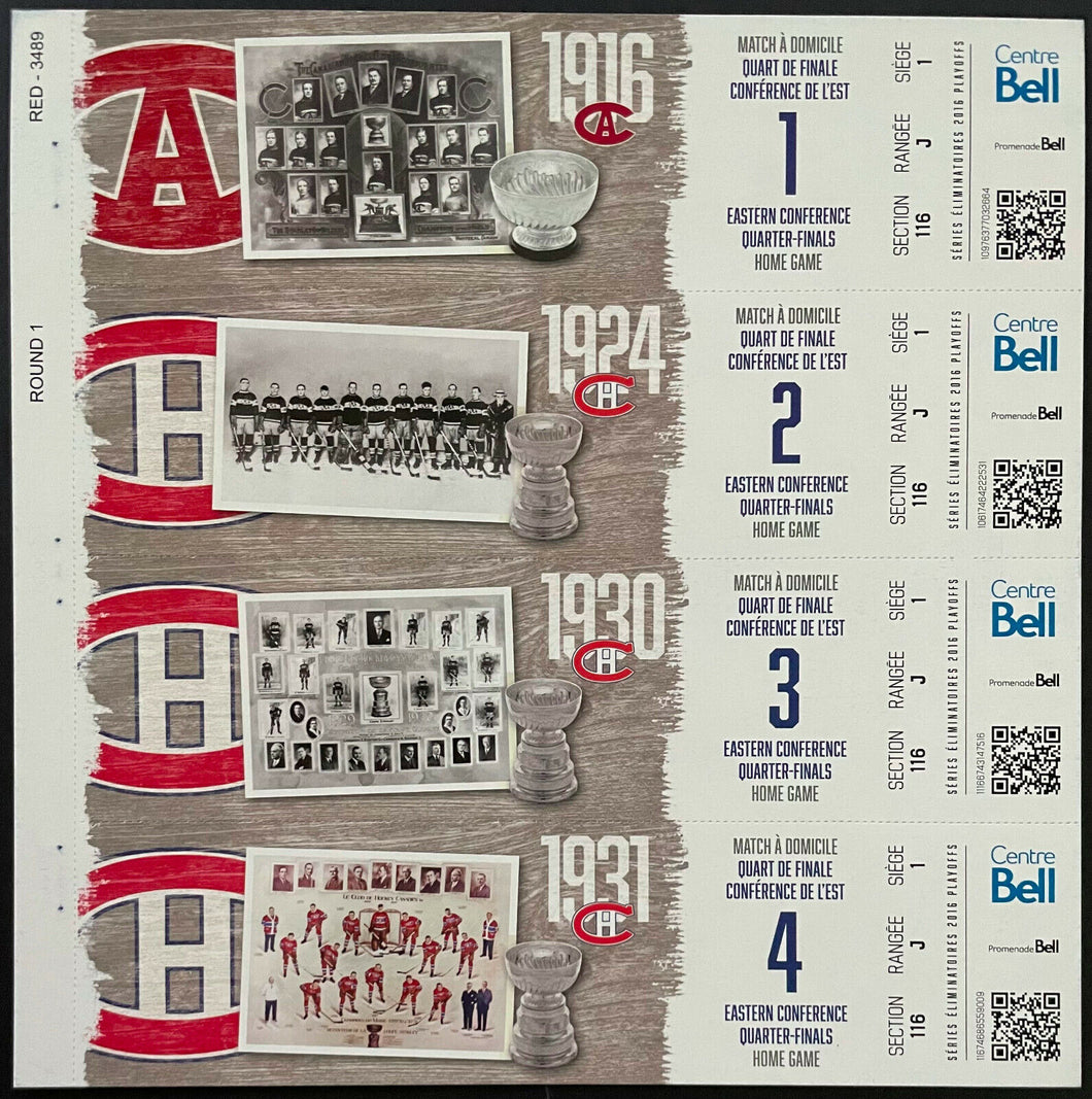 Vintage Montreal Canadiens NHL Hockey Phantom Stanley Cup Ticket Sheet