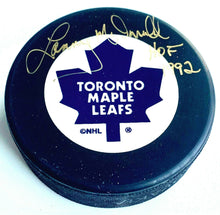Load image into Gallery viewer, Lanny McDonald Signed Toronto Maple Leafs NHL Hockey Puck Autographed HOF 1992
