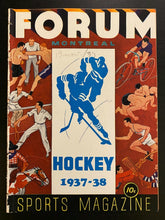 Load image into Gallery viewer, 1937 NHL Hockey Program Montreal Canadiens vs Detroit Red Wings Vintage Forum
