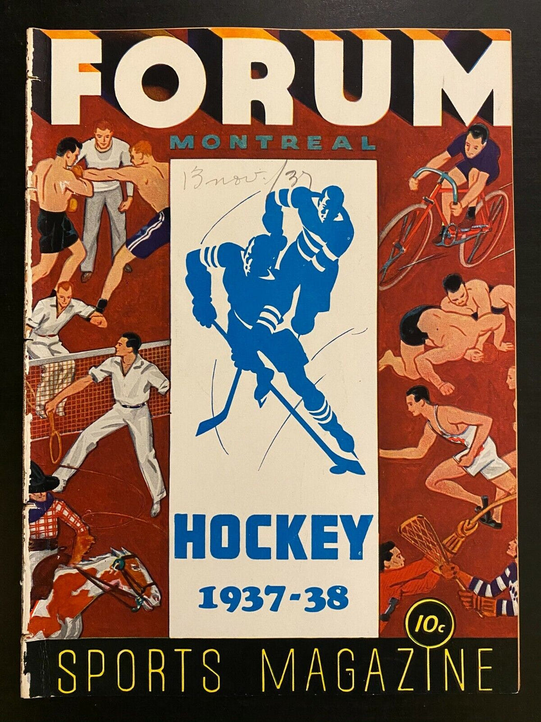 1937 NHL Hockey Program Montreal Canadiens vs Detroit Red Wings Vintage Forum