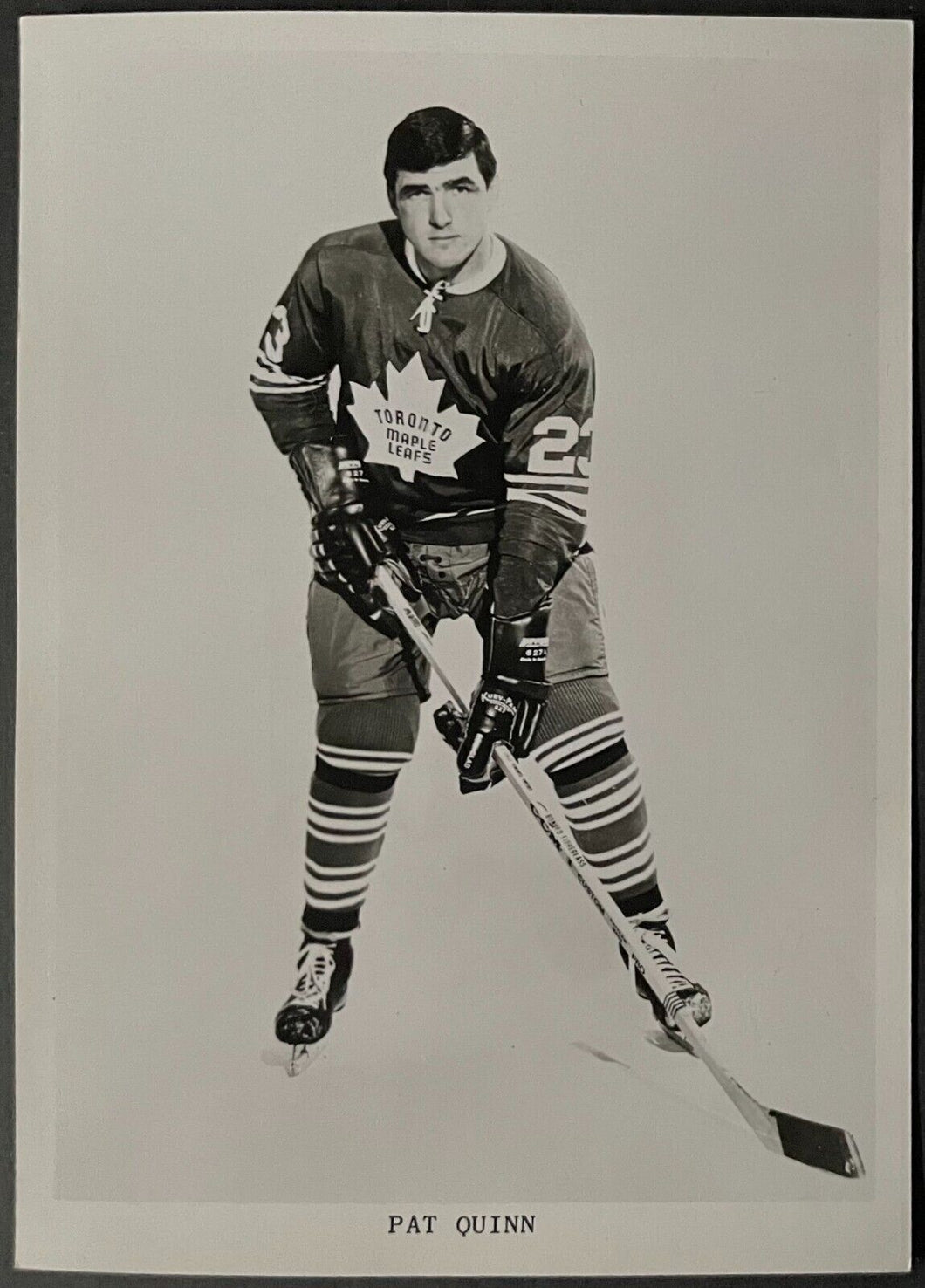 1968-69 NHL Hockey Toronto Maple Leafs Pat Quinn Team Issued Photo HOF Builder