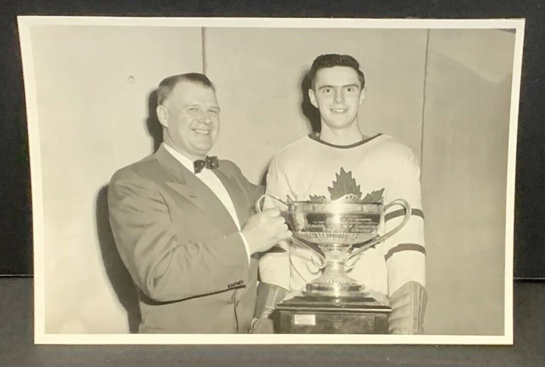 1950's Type 1 Photo Toronto Marlboros President Harold Ballard Richardson Trophy