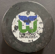 1980s Vintage NHL Hockey Hartford Whalers Official Game Used Inglasco Puck