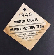1946 West Point Academy Winter Sports Pass Credential Issued To Members Visiting