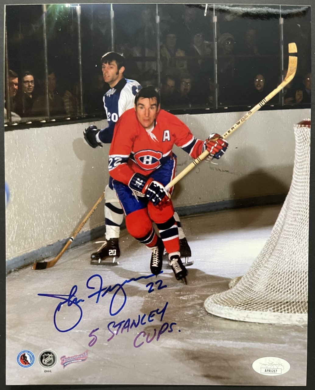 John Ferguson Autographed Montreal Canadiens Hockey Photo 5 Stanley Cups JSA