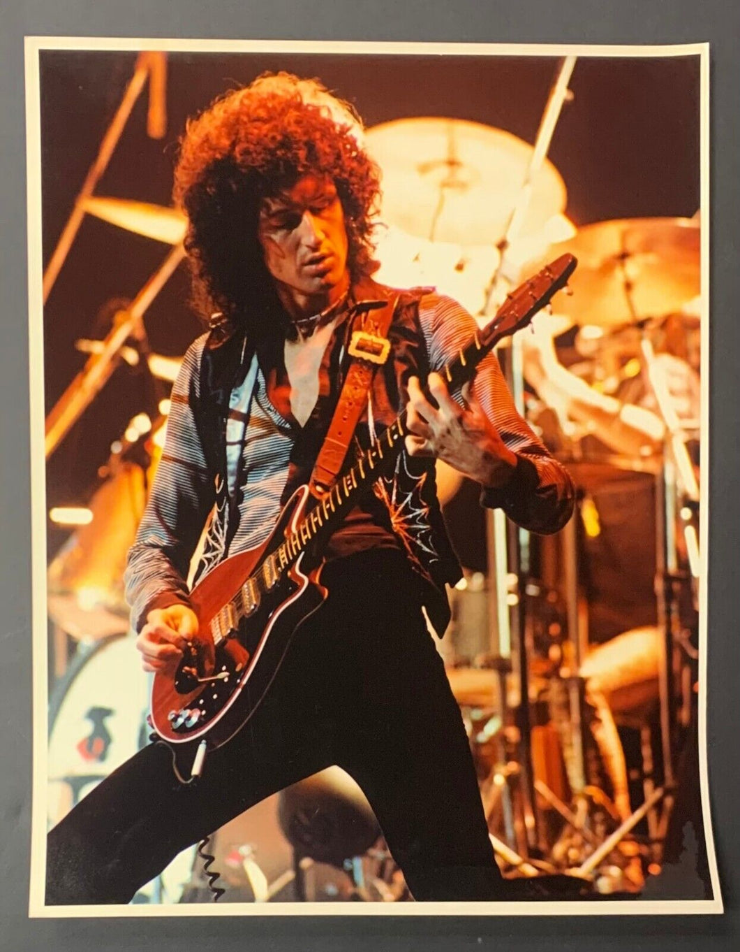 1970's Original Type 1 Queen Rock Band Concert Photo Brian May Oversized 11x14