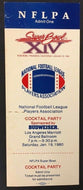 1980 NFLPA Super Bowl XIV Rose Bowl National Football League Party Full Ticket