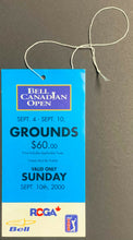 Load image into Gallery viewer, 2000 Bell Canadian Open Golf PGA Tour Final Day Pass Tiger Woods Wins Vintage
