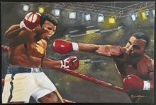 Load image into Gallery viewer, 2004 Boxing Muhammad Ali Mike Tyson Canvas Print Wood Frame Artist Darren Wood
