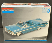 Load image into Gallery viewer, Monogram '59 Chevrolet Impala Convertible 1:25 Scale Model Kit Vintage
