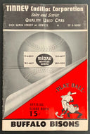 1961 International League Baseball Program Toronto Maple Leafs vs Buffalo Bisons