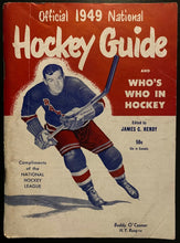 Load image into Gallery viewer, 1949 Hendy Hockey Guide Rules Records and Schedule + Who&#39;s Who in Hockey NHL
