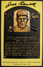 Load image into Gallery viewer, Joe Sewell Signed Hall Of Fame Plaque Autographed Postcard Indians HOF MLB JSA
