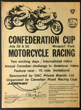 Load image into Gallery viewer, 1960's Motorcycle Racing Confederation Cup Mosport Park Advertising Flyer Canada
