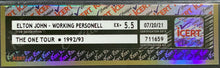 Load image into Gallery viewer, 1992-93 Elton John Working Personnel Backstage Pass icert EX 5.5 Vintage Music

