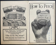 1920s Baseball How To Pitch Pamphlet MLB Vintage Antique MILB Draper-Maynard