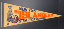 Load image into Gallery viewer, 1980 Stanley Cup Champions New York Islanders NHL Hockey Pennant
