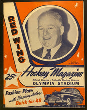 Load image into Gallery viewer, 1948 NHL Hockey Program Detroit Red Wings vs Chicago Blackhawks Olympia Stadium
