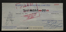 Load image into Gallery viewer, 1975 Maple Leaf Gardens Ballard Signed Cheque Frank King Clancy Autographed
