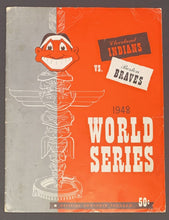 Load image into Gallery viewer, 1948 World Series Program Cleveland Stadium Boston Braves vs Indians Vintage MLB
