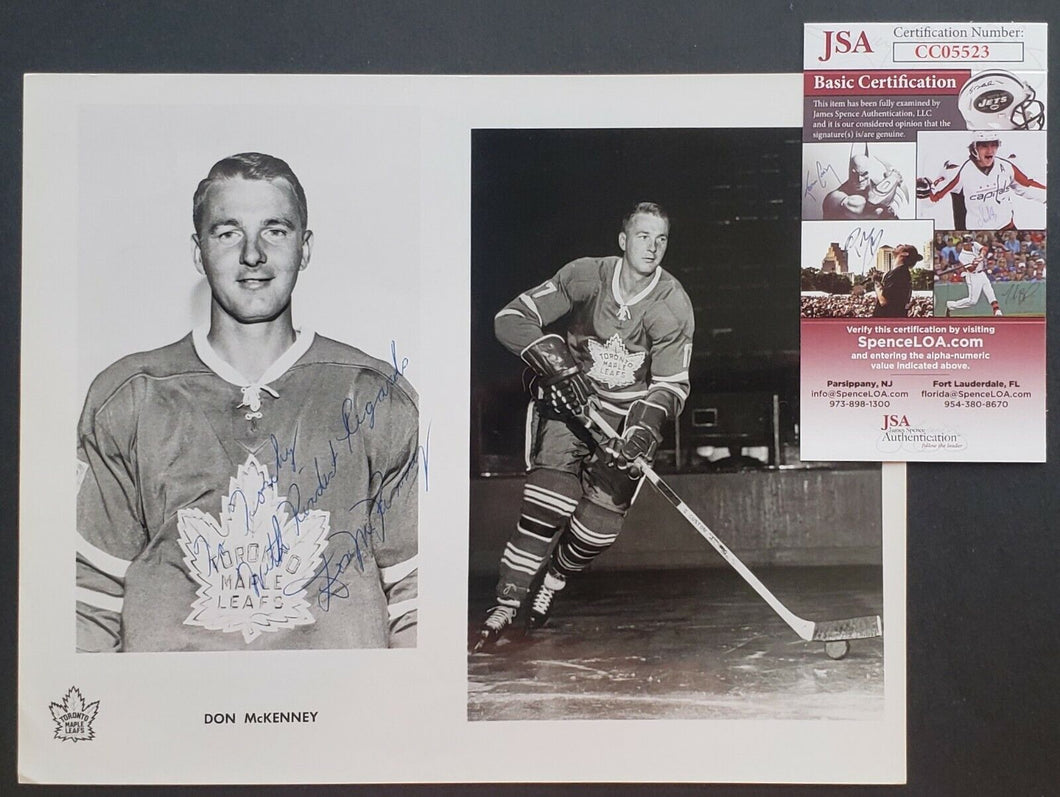 NHL Toronto Maple Leafs Don McKenney Autographed Photo - Torchy Schell JSA