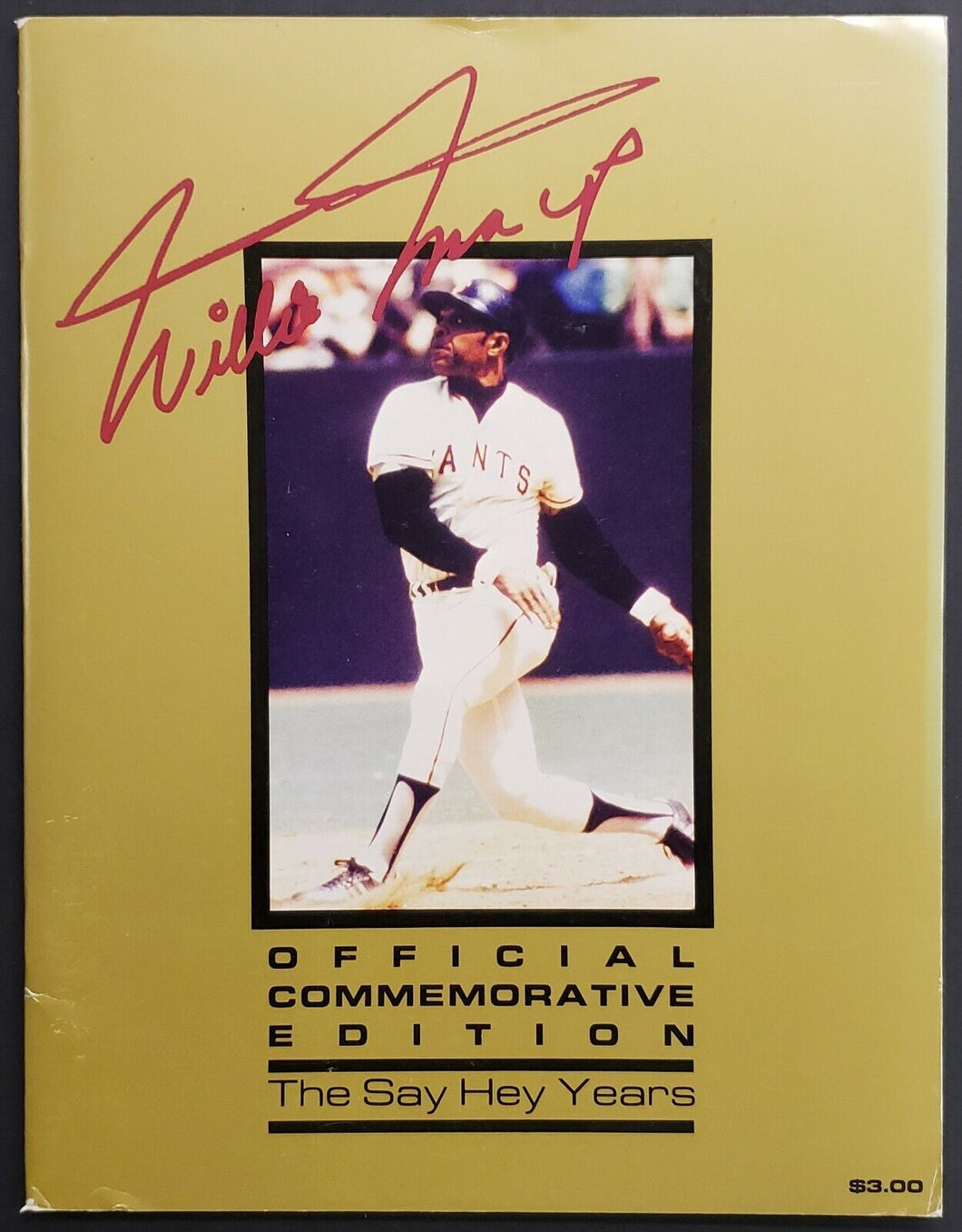 1983 Program Commemorative Edition The Say Hey Years SF Giants Willie Mays MLB