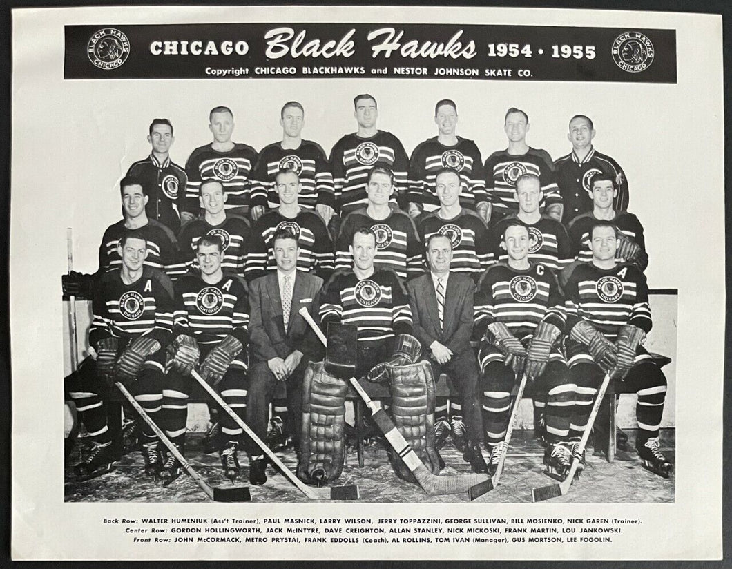 1954-55 Chicago Blackhawks Team Issued Nestor Johnson Promo Photo