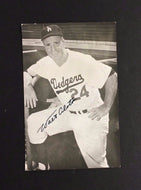 Walter Alston Autographed Signed Picture Postcard Los Angeles Dodgers Baseball
