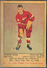 Load image into Gallery viewer, 1951-52 Parkhurst #66 Gordie Howe NHL Hockey RC Card Detroit Red Wings BVG 3.5
