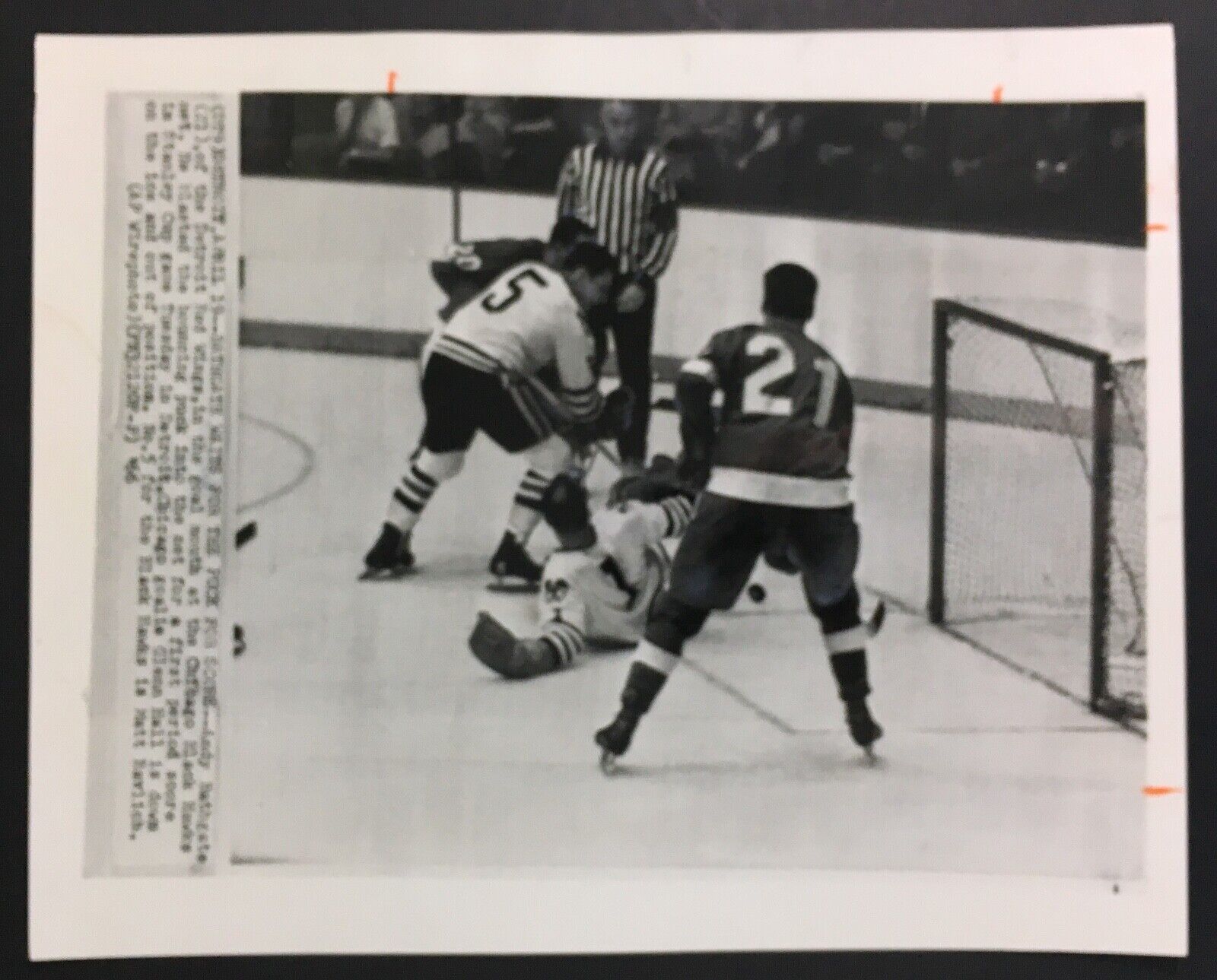 1966 NHL Stanley Cup Playoffs Press Photo Detroit Olympia Red Wings Ba
