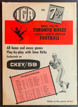 Load image into Gallery viewer, 1965 Continental Football League Program + Ticket Toronto Rifles vs Charleston
