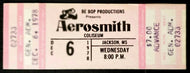 1978 Aerosmith Concert  Full Ticket Coliseum Jackson Mississippi Rock Music