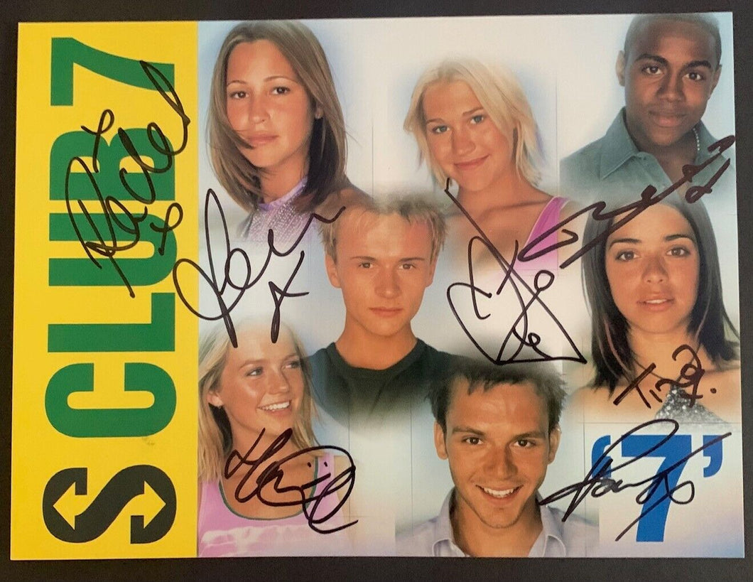 2000 S Club 7 Full Band Signed Postcard Autographed Album Release Photo