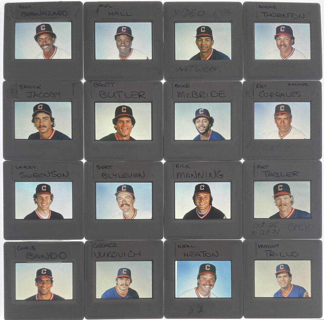 1983 Cleveland Indians 16 Different 35mm Slides League Issued Vintage MLB