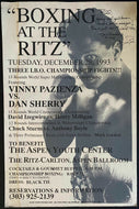 1993 Ritz Carlton Vinny Pazienza vs Dan Sherry Site Boxing Poster Autographed