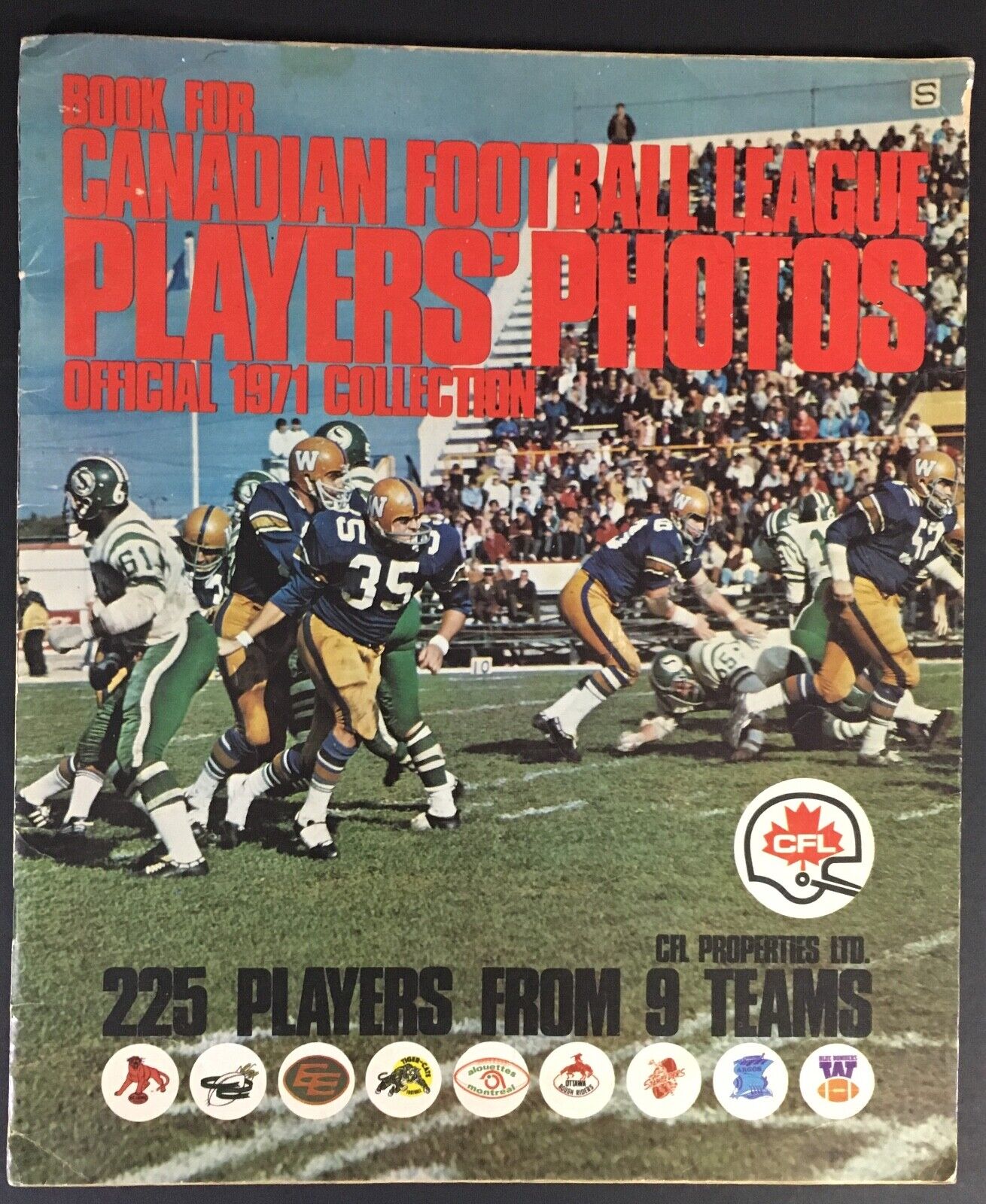 1971 CFL Football Picture Album 9 Teams Eskimos Argos Tiger