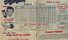 Load image into Gallery viewer, 1948 Rochester Red Wings Baseball Scorecard AAA Program vs Newark Bears
