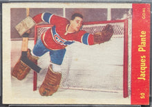 Load image into Gallery viewer, 1955 Parkhurst #50 Jacques Plante Montreal Canadiens NHL Hockey RC PSA 6 EX-MT
