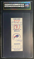 1980 Buffalo Bills Oakland Raiders Ticket Stub NFL Joe Cribbs iCert NM 7