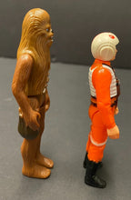 Load image into Gallery viewer, 1977 Chewbacca + Luke Skywalker X-Wing Pilot Loose Star Wars Kenner Figurines
